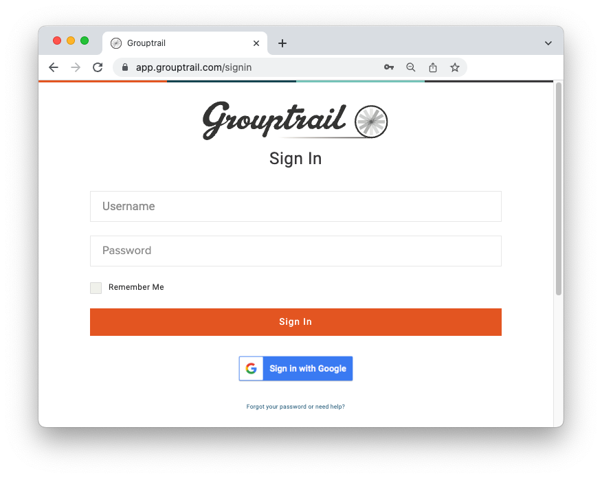 How do i log into my account grouptrail help center